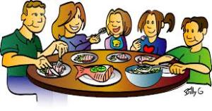 This represents my favourite childhood memory- The entire family sitting down for dinner or lunch. We would be at school during the week and dad left early for work and most times he got home late. We tried to have one meal together for the week. It was initiated by my dad and family meal time is something we enjoyed.